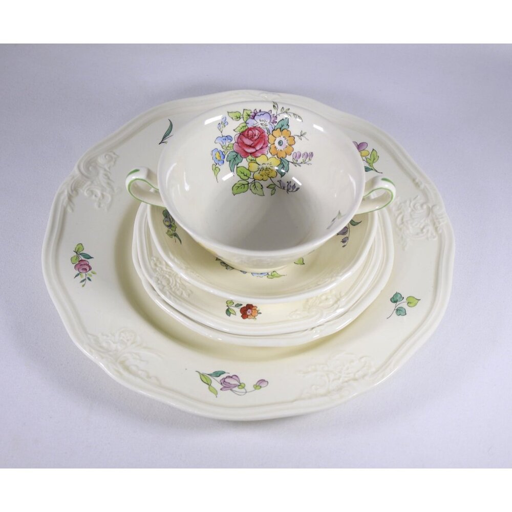 Vintage WWII 5 piece Minton England spring breakfast set for 1, English